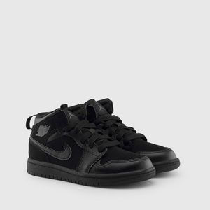 AIR JORDAN 1 MID PS 'BLACK DARK GREY'- preschool sneakers- size 12.5